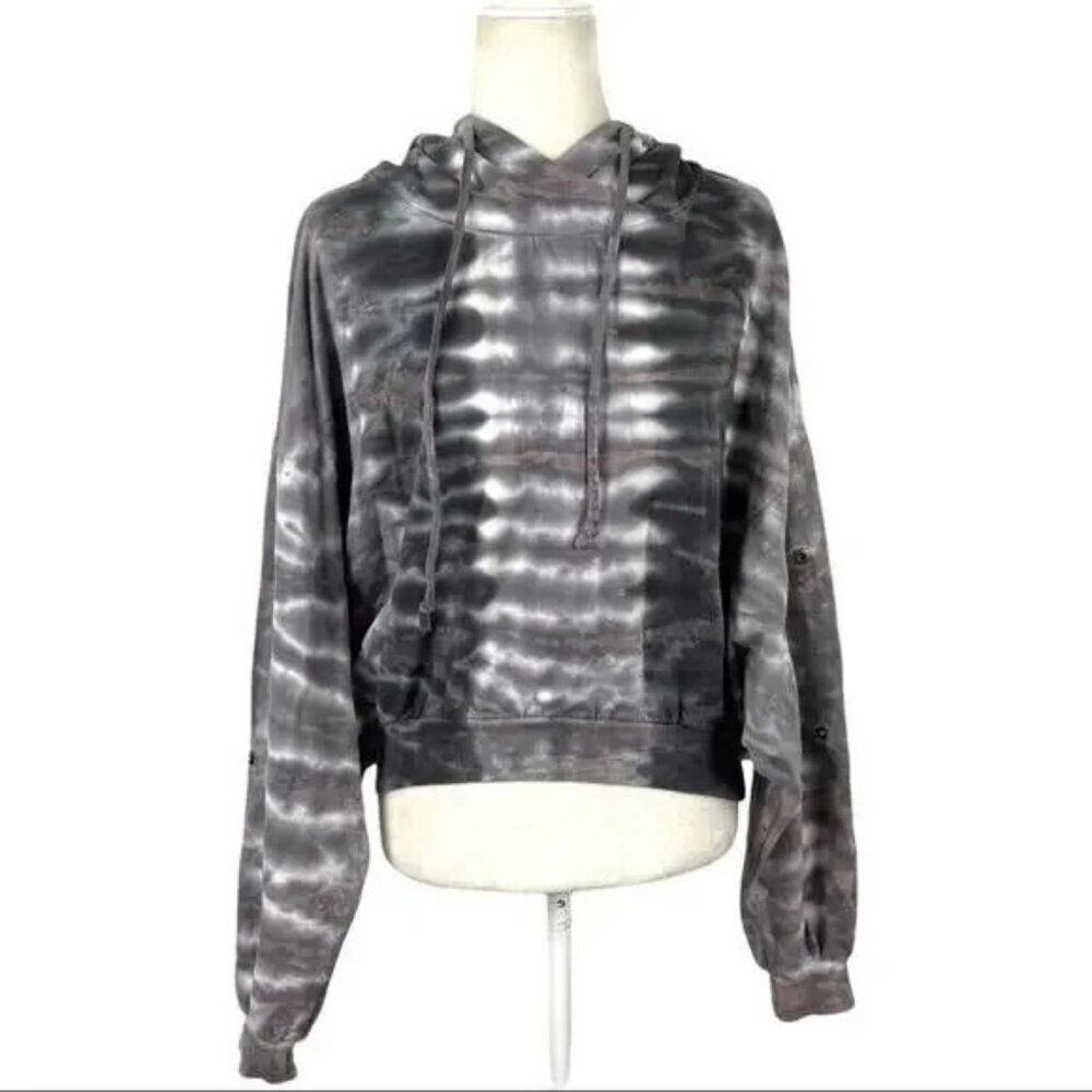 Young Fabulous & Broke Raissa Tie Dye Oversized Dolman Sleeve Cropped Hoodie